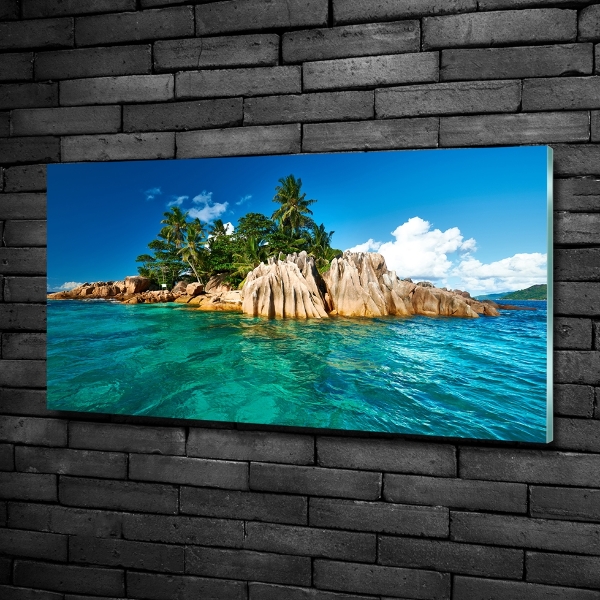 Foto en cristal de alta calidad con impresión uv horizontal Isla tropical
