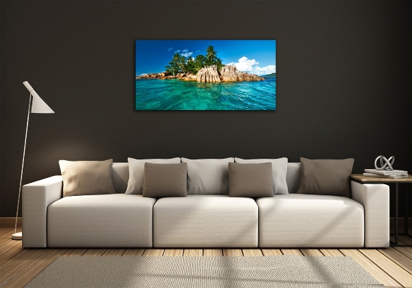 Foto en cristal de alta calidad con impresión uv horizontal Isla tropical