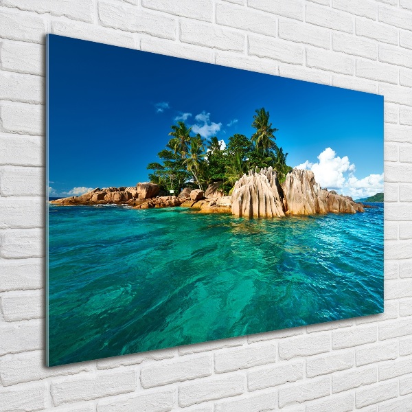 Foto en cristal de alta calidad con impresión uv horizontal Isla tropical