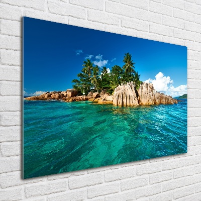 Foto en cristal de alta calidad con impresión uv horizontal Isla tropical