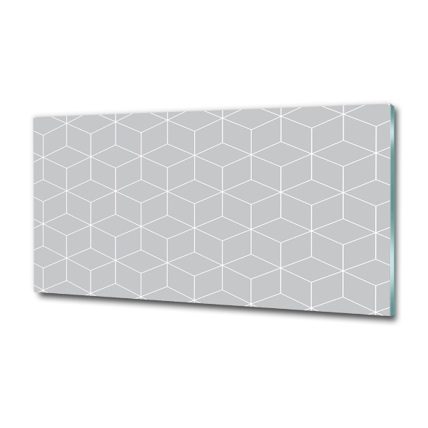 Cuadro decorativo de vidrio para salón horizontal Fondo geométrico