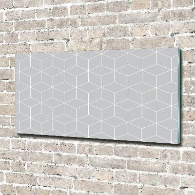 Cuadro decorativo de vidrio para salón horizontal Fondo geométrico