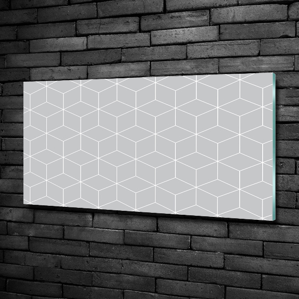 Cuadro decorativo de vidrio para salón horizontal Fondo geométrico