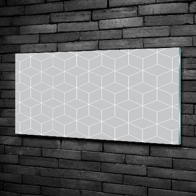 Cuadro decorativo de vidrio para salón horizontal Fondo geométrico