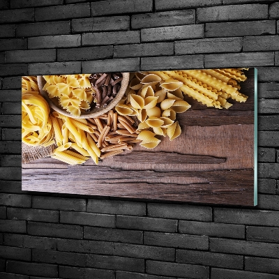 Cuadro decorativo de vidrio para salón horizontal Mezcla de pasta