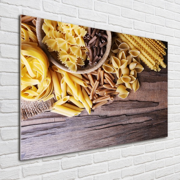 Cuadro decorativo de vidrio para salón horizontal Mezcla de pasta