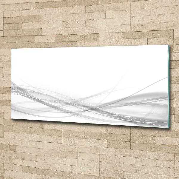 Cuadro decorativo de vidrio para salón horizontal Ondas abstractas