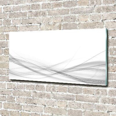 Cuadro decorativo de vidrio para salón horizontal Ondas abstractas