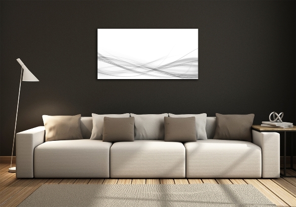 Cuadro decorativo de vidrio para salón horizontal Ondas abstractas