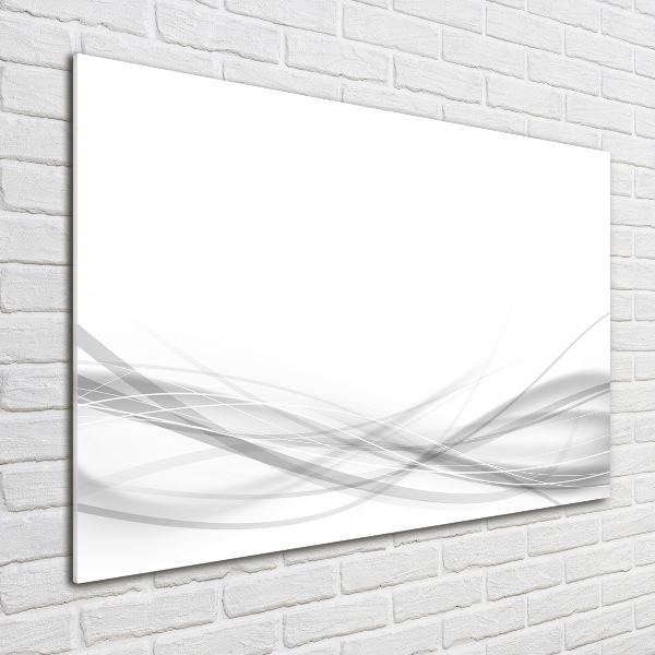 Cuadro decorativo de vidrio para salón horizontal Ondas abstractas