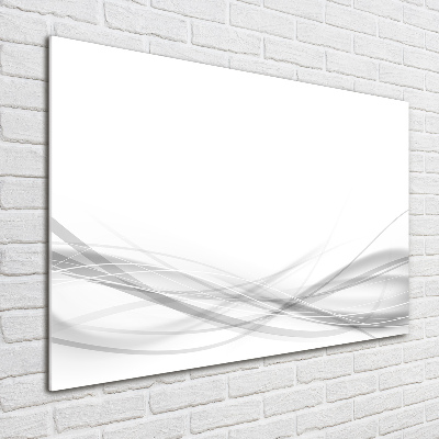 Cuadro decorativo de vidrio para salón horizontal Ondas abstractas