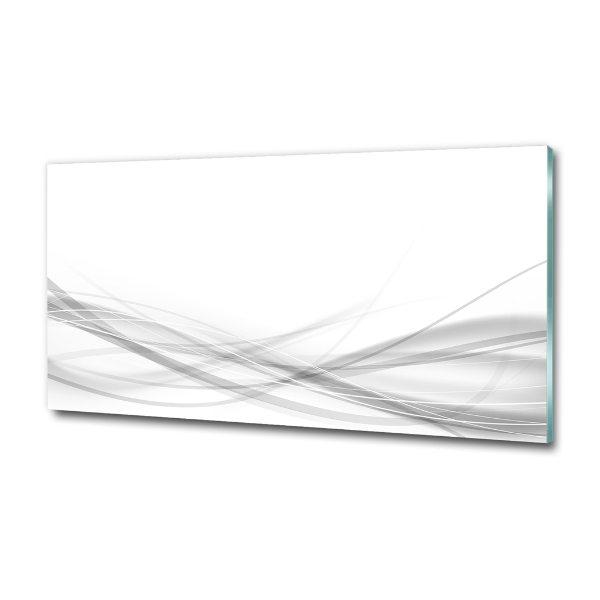Cuadro decorativo de vidrio para salón horizontal Ondas abstractas