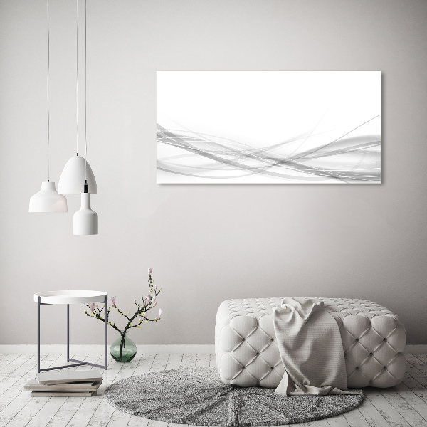 Cuadro decorativo de vidrio para salón horizontal Ondas abstractas
