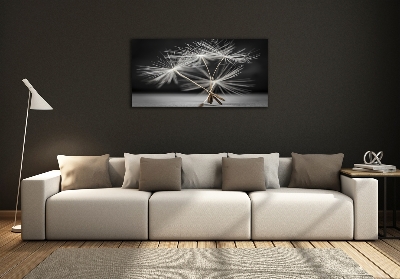 Foto en cristal de alta calidad con impresión uv horizontal semillas de diente de león