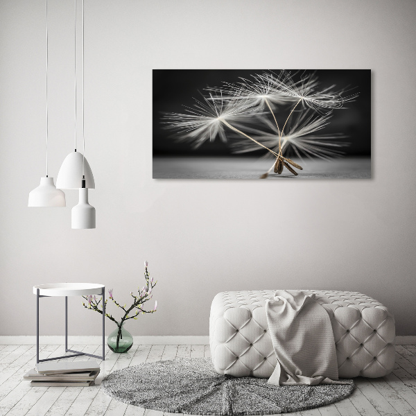 Foto en cristal de alta calidad con impresión uv horizontal semillas de diente de león