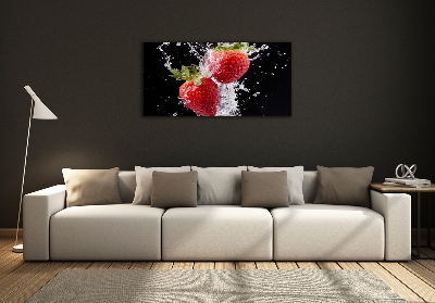 Impresión en cristal con acabado brillante horizontal Fresas y agua