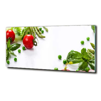 Cuadro decorativo de vidrio para salón horizontal Verduras frescas