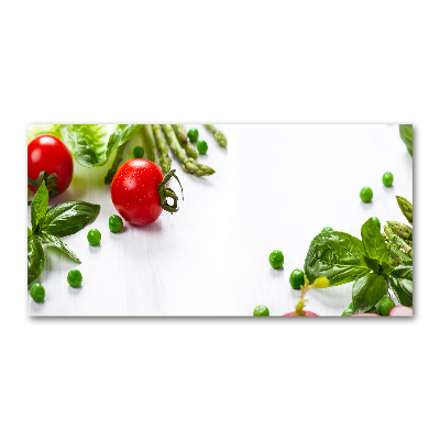 Cuadro decorativo de vidrio para salón horizontal Verduras frescas