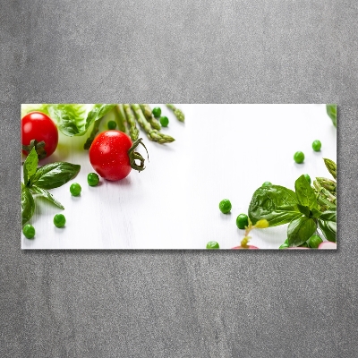 Cuadro decorativo de vidrio para salón horizontal Verduras frescas