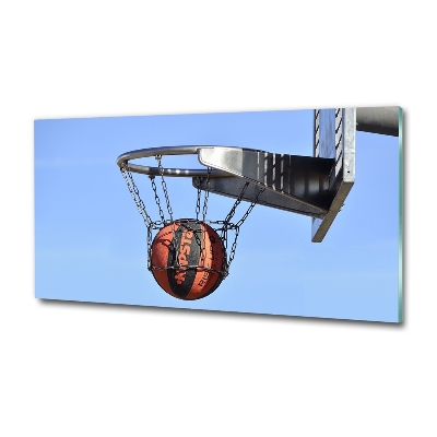 Cuadro de cristal templado moderno horizontal Baloncesto