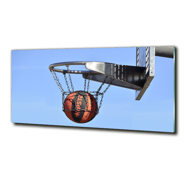 Cuadro de cristal templado moderno horizontal Baloncesto