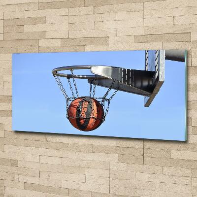 Cuadro de cristal templado moderno horizontal Baloncesto
