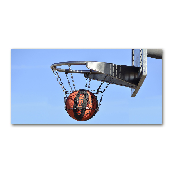 Cuadro de cristal templado moderno horizontal Baloncesto