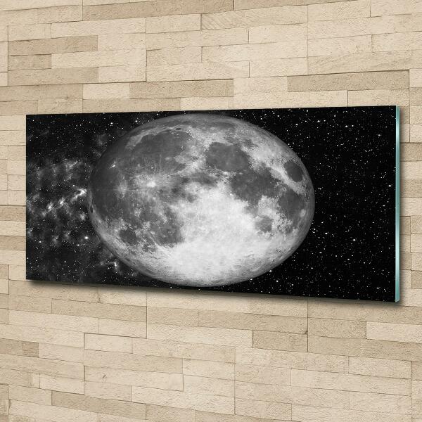 Cuadro decorativo de vidrio para salón horizontal Luna