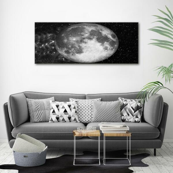 Cuadro decorativo de vidrio para salón horizontal Luna