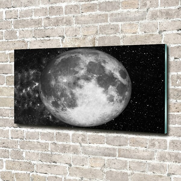Cuadro decorativo de vidrio para salón horizontal Luna