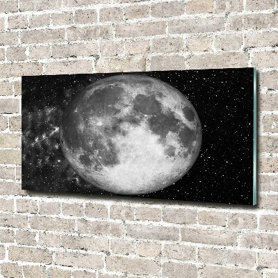 Cuadro decorativo de vidrio para salón horizontal Luna