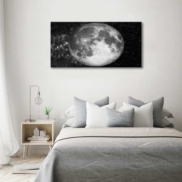 Cuadro decorativo de vidrio para salón horizontal Luna