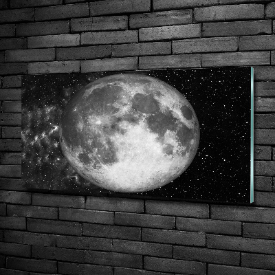 Cuadro decorativo de vidrio para salón horizontal Luna