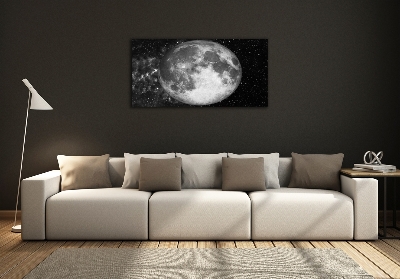 Cuadro decorativo de vidrio para salón horizontal Luna