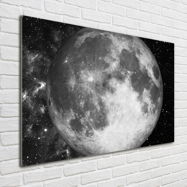 Cuadro decorativo de vidrio para salón horizontal Luna