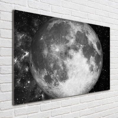 Cuadro decorativo de vidrio para salón horizontal Luna