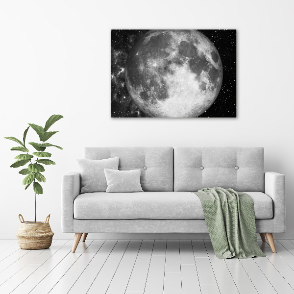 Cuadro decorativo de vidrio para salón horizontal Luna