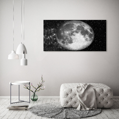 Cuadro decorativo de vidrio para salón horizontal Luna