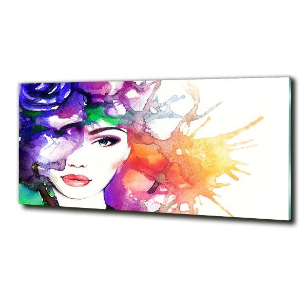 Impresión en cristal con acabado brillante horizontal Retrato de una mujer