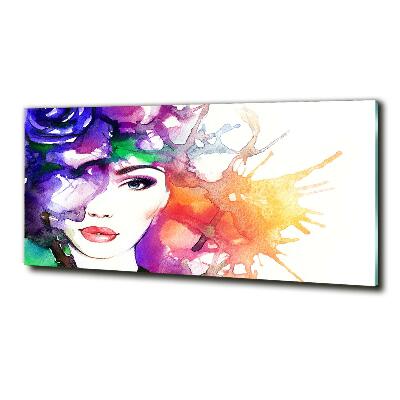 Impresión en cristal con acabado brillante horizontal Retrato de una mujer