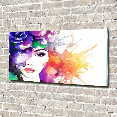 Impresión en cristal con acabado brillante horizontal Retrato de una mujer
