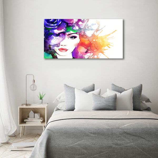 Impresión en cristal con acabado brillante horizontal Retrato de una mujer