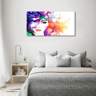 Impresión en cristal con acabado brillante horizontal Retrato de una mujer