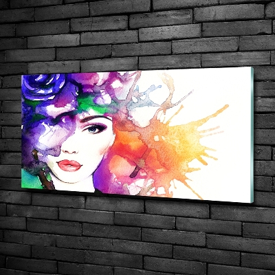 Impresión en cristal con acabado brillante horizontal Retrato de una mujer
