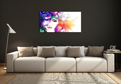 Impresión en cristal con acabado brillante horizontal Retrato de una mujer