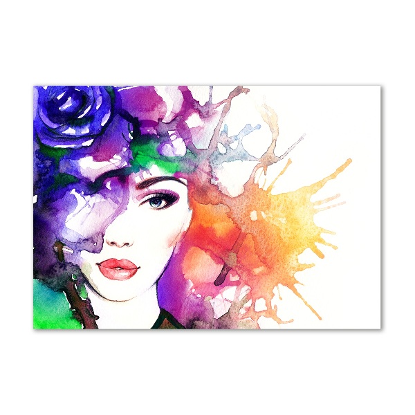 Impresión en cristal con acabado brillante horizontal Retrato de una mujer