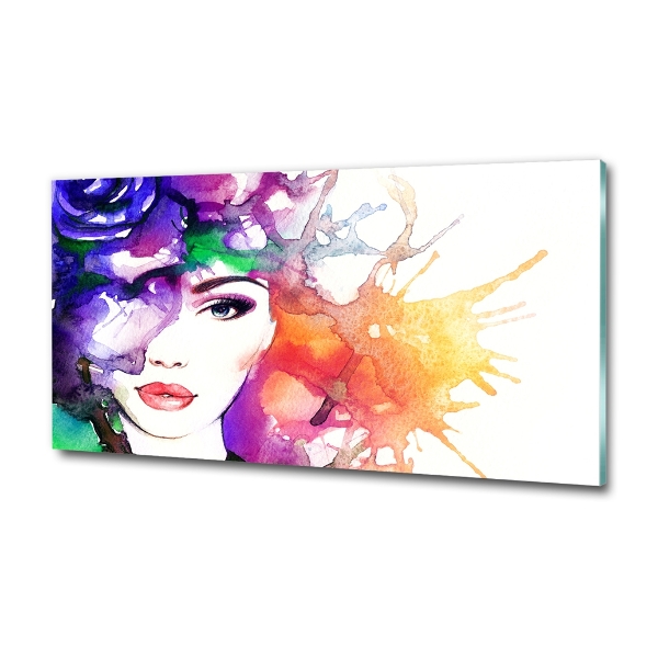 Impresión en cristal con acabado brillante horizontal Retrato de una mujer
