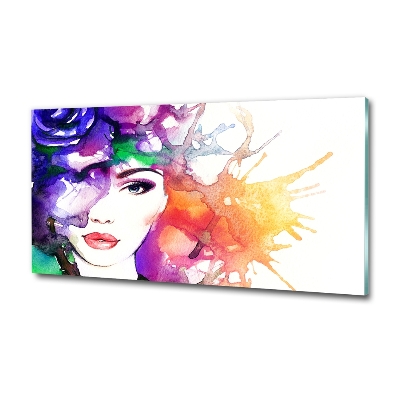 Impresión en cristal con acabado brillante horizontal Retrato de una mujer