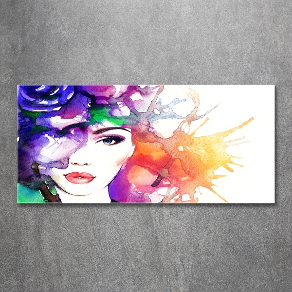 Impresión en cristal con acabado brillante horizontal Retrato de una mujer