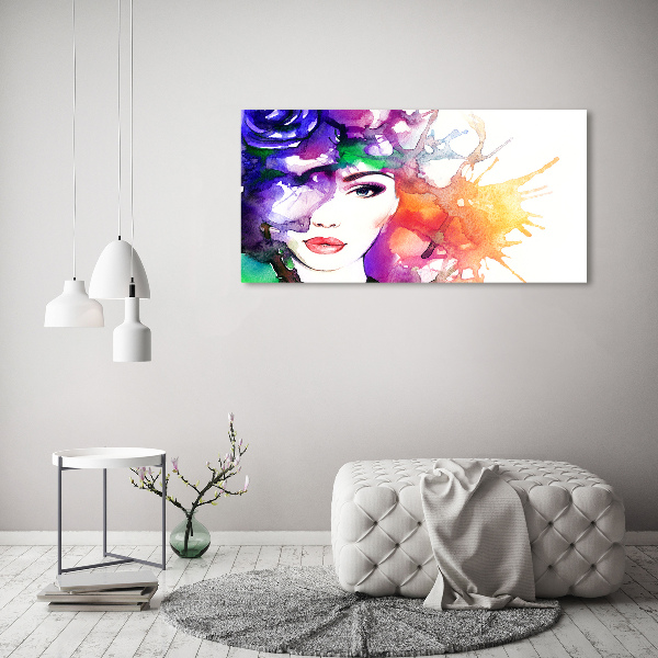 Impresión en cristal con acabado brillante horizontal Retrato de una mujer